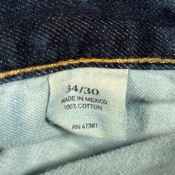 Polo Ralph Lauren Hampton Straight Mens Jeans Dark Wash Denim 34x30 Selvedge Red - Picture 9 of 14